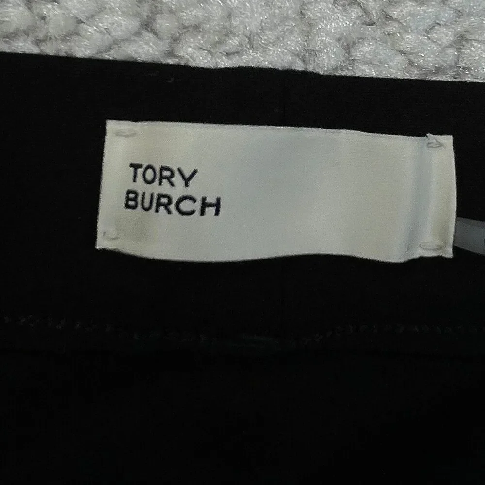 Tory Burch Stacey Ponte Crop Pants Black Womens Large